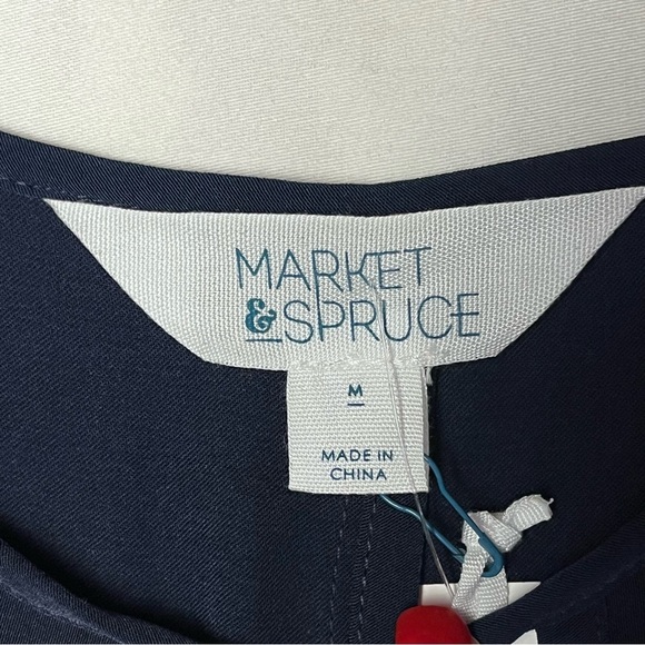Market & Spruce | New Navy Blue Hersten Embroidery Eyelet Top, Medium - Picture 7 of 9